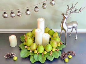 Pear and Magnolia centerpiece wreath
